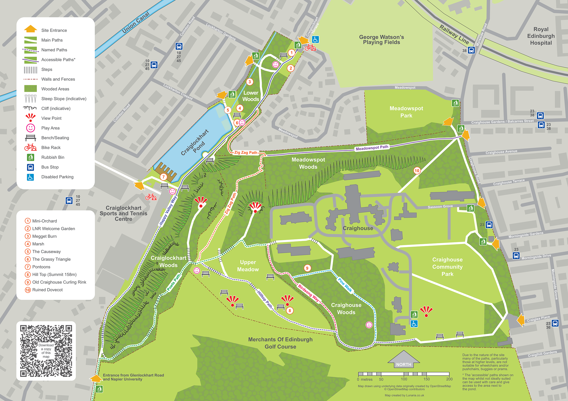 Map of Easter Craiglockhart Hill